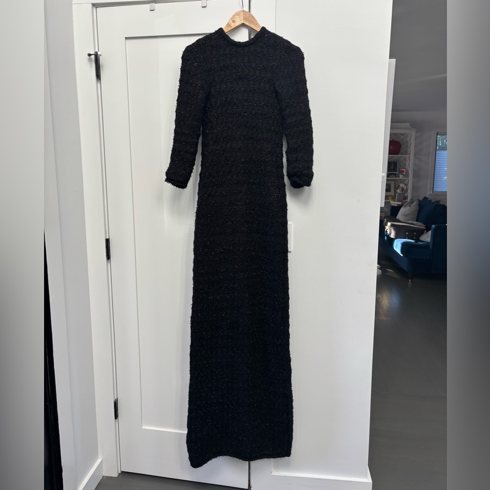 Balenciaga Tweed Back to Front Dress Black XS FW22 Demna